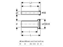 Set de legatura Geberit, intre vas WC suspendat si rama de montaj, cu sistem de montaj, L=26,5 cm 